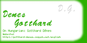 denes gotthard business card