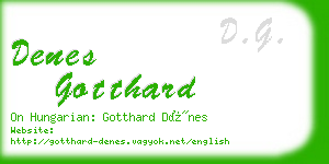 denes gotthard business card